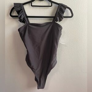 NWT Old Navy Square-Neck Ruffled Strap French-Cut One-Piece Swimsuit. Size X-Sm